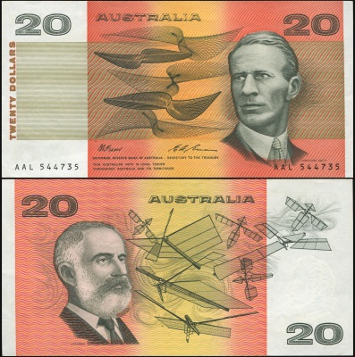 Австралия. Банкнота 20 долларов. ND(1994). Unc. Бумага. Кат.# P.46k