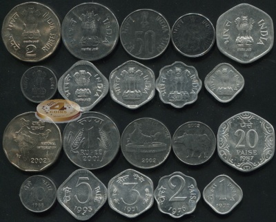 Индия. Набор №8 (10 монет) 1971-2002