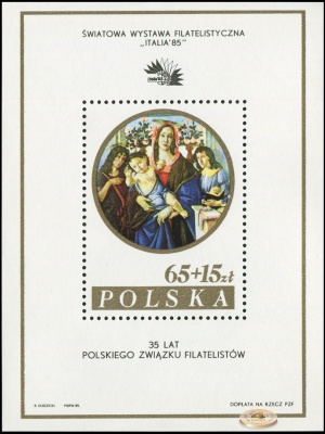 Польша. 1985. Картина итальянского художника Сандро Боттичелли (1445-1510) (Блок. MNH OG)