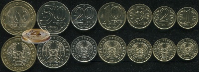 Казахстан Набор из 7 монет aUnc-Unc 1 биметалл  2000-11