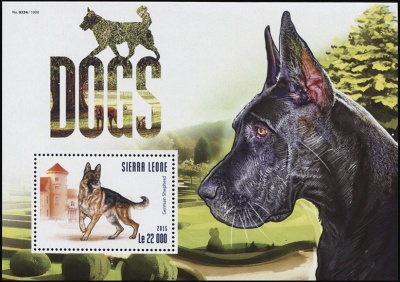 Сьерра-Леоне. 2015. Собаки (Блок. MNH OG)