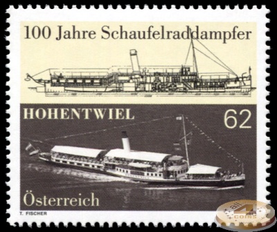 Австрия. 2013. 100 лет пароходу Hohentwiel (Почтовая марка. MNH OG)