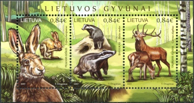 Литва. 2017. Эндемичные животные (Почтовый блок. MNH OG)