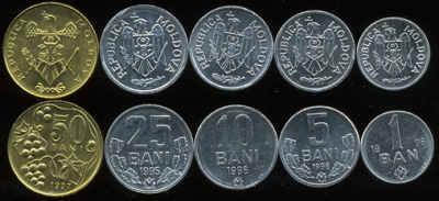 Молдова. Набор №1 (5 монет) 1995-2006
