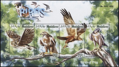 Мальдивы. 2015. Хищные птицы (М.Лист. MNH OG)