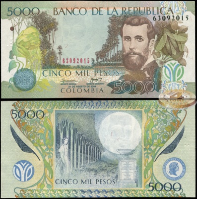 Колумбия. 5000 песо (Unc) 2009