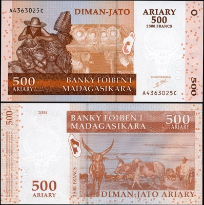 Мадагаскар. 500 ариари (Unc) 2004