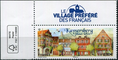 Франция. 2018. Здания в Кайзерсберге (Почтовая марка. MNH OG)