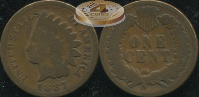 США. 1 цент. 1887 (aVG)