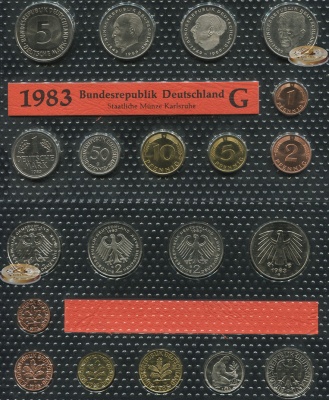 Германия (ФРГ). Официальный набор (Unc. 10 монет) 1983.G