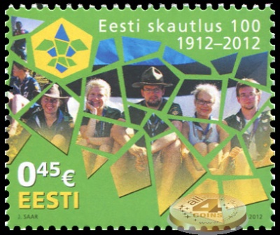 Эстония. 2012. 100 лет Эстонскому Скаутскому движению (Почтовая марка. MNH OG)