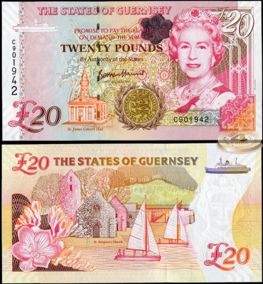 Гернси. 20 фунтов (Unc) ND