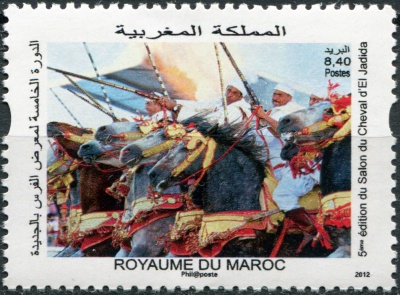 Марокко. 2012. 5 лет конной выставке в Эль-Джадиде (Почтовая марка. MNH OG)