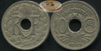 Франция. 10 сантимов. 1925 (VF)