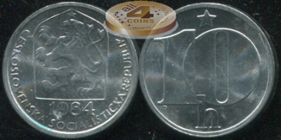 Чехословакия. 10 геллеров. 1984 (Unc)