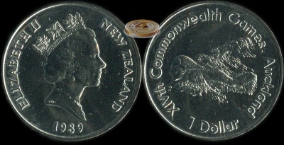 Новая Зеландия. 1 доллар. 1989 (Unc)