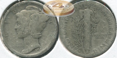 США. 10 центов [Дайм]. 1920.D (aVF. Серебро)