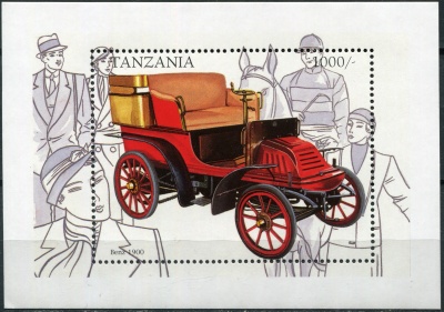 Танзания. 1998. Автомобиль Mercedes 35 PS (1900) (Блок. MNH OG)