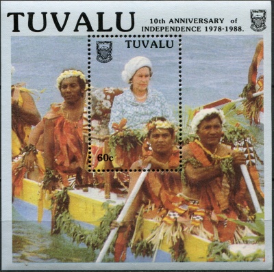 Тувалу. 1988. 10 лет независимости Тувалу (I) (Блок. MNH OG)