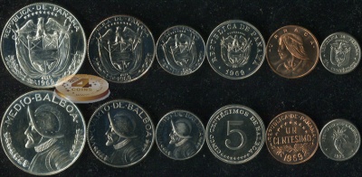 Панама. Набор №3 (6 монет. Proof/Unc) 1966-73