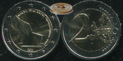 Мальта. 2 евро. 2011 (Unc. Биметалл)