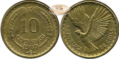 Чили. 10 центезимо. 1969 (aUnc)
