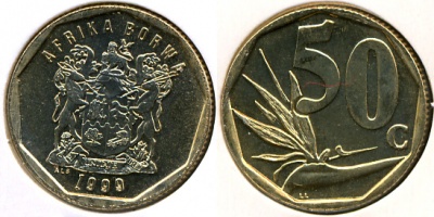 Южная Африка. 50 центов. 1999