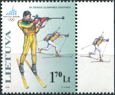 Литва. 2006. XX Зимние Олимпийские игры, Турин (Почтовая марка. MNH OG)
