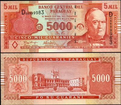 Парагвай. 5000 гуарани (Unc) 2005