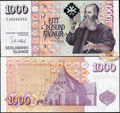 Исландия. 1000 крон (Unc) 2009