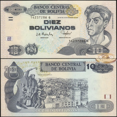 Боливия. 10 боливиано (Unc) 2005