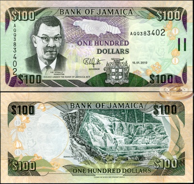 Ямайка. 100 долларов (Unc) 2010