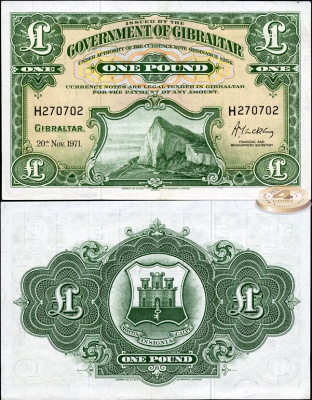 Гибралтар. 1 фунт (Unc) 1971