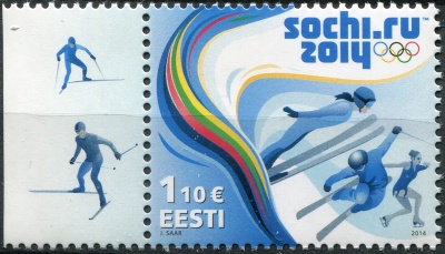 Эстония. 2014. XXII Зимние Олимпийские игры, Сочи (Почтовая марка. MNH OG)
