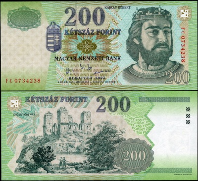 Венгрия. 200 форинтов (Unc) 2003
