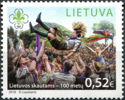 Литва. 2018. Столетие Скаутского движения в Литве (Почтовая марка. MNH OG)