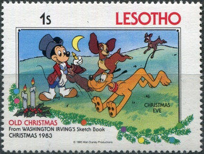 Лесото. 1983. Рождество - Дисней - Канун Рождества (Почтовая марка. MNH OG)