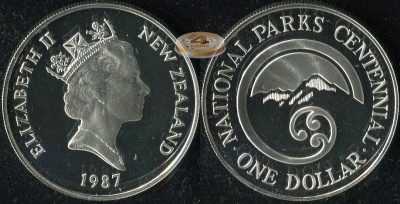 Новая Зеландия. 1 доллар. 1987 (Proof. Серебро)