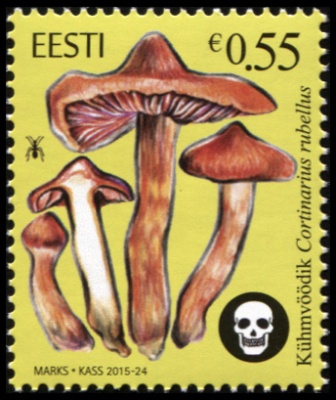 Эстония. 2015. Паутинник красивейший (смертельно ядовит) (Почтовая марка. MNH OG)