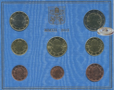Ватикан. Официальный набор евро (Unc. 8 монет. 2 биметалла. Буклет) 2012