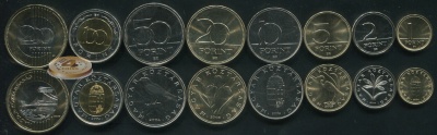 Венгрия. Набор №2 (8 монет. 2 биметалла) 2004-11