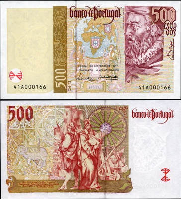 Португалия. 500 эскудо (Unc) 1997