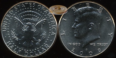 США. 1/2 доллара. 2008D (Unc)