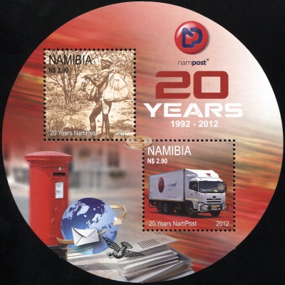 Намибия. 2012. 20 лет Почте Намибии (Блок. MNH OG)
