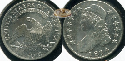 США. 1/2 доллара. 1814 (VF. Серебро)