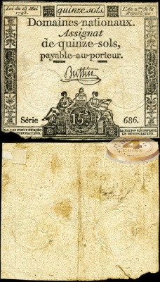 Франция. 15 солей (VF) 1792