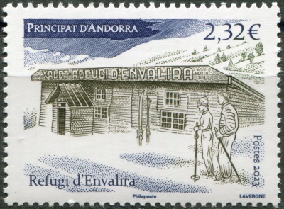 Андорра Французская. 2023. Горная хижина, Энвалира (Почтовая марка. MNH OG)