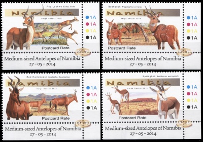Намибия. 2014. Средние антилопы Намибии (Серия. MNH OG)
