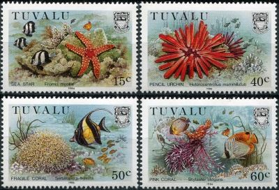 Тувалу. 1986. Жизнь коралловых рифов (Серия. MNH OG)