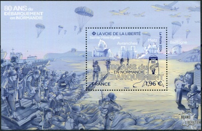 Франция. 2024. 80-я годовщина высадки в Нормандии (Почтовый блок. MNH OG)